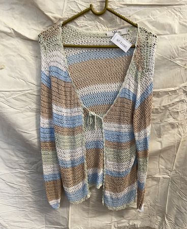 Crochet Striped Cardigan