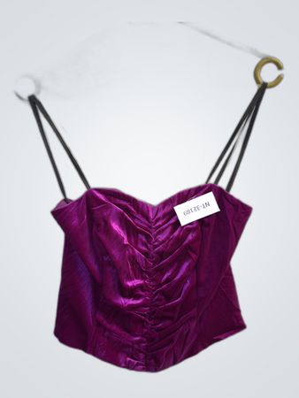 Purple Satin Corset Top