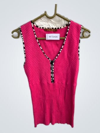 Pink Ribbed Tank Top