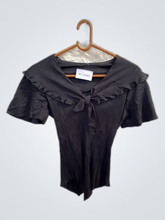 Black Ruffled Bodysuit