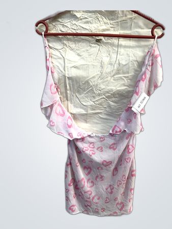 Ruffled Top with Pink Hearts
