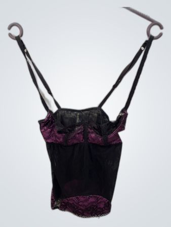 Verde Veronica Black and Purple Lace Camisole