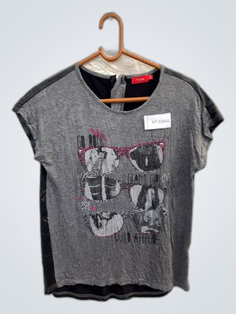 Gray T-Shirt with Graphic Print