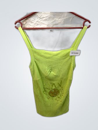 Green Ribbed Tank Top