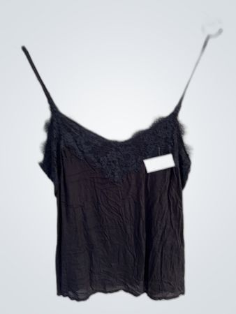 Black Lace-Trimmed Camisole