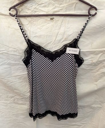 TEZENIS Checkered Lace Trim Top