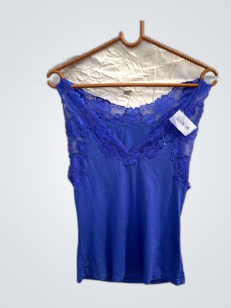 Blue Lace Trim Top