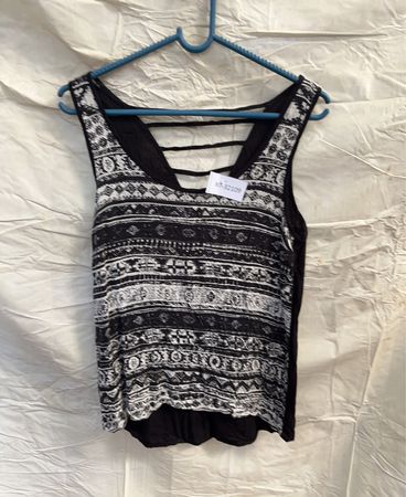 Black and White Patterned Tank Top