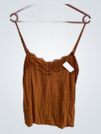 Brown Lace Trim Camisole