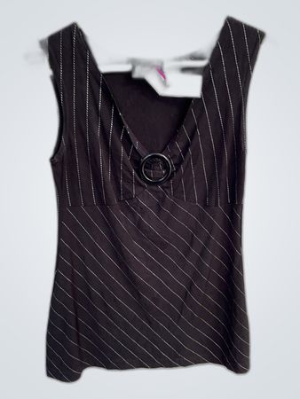 Digital Clothing Black Striped Tank Top