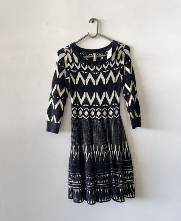 Topshop Black and White Patterned Dress