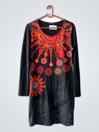 Long-Sleeve Dress with Floral Design