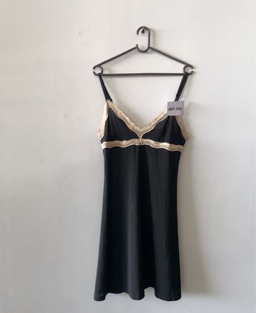 Black Nightgown with Gold Trim