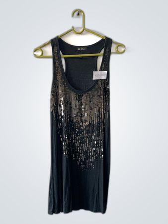 LILAI Black Sequined Tank Top