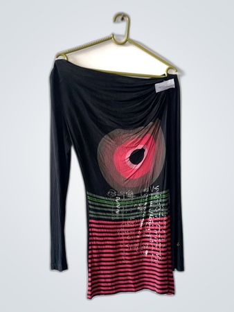 Long-Sleeve Dress with Graphic Design