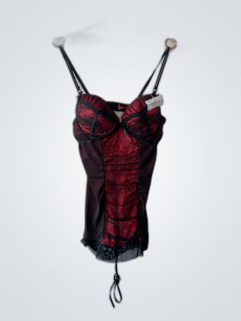 Red and Black Lace Corset