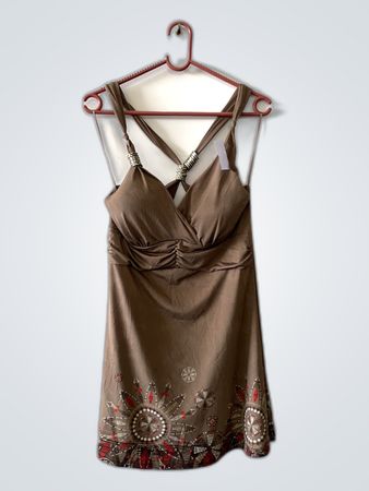 Brown Embellished Dress