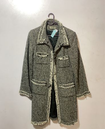 Uno Fashion Gray Herringbone Coat