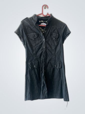Rebel Queen Black Denim Dress