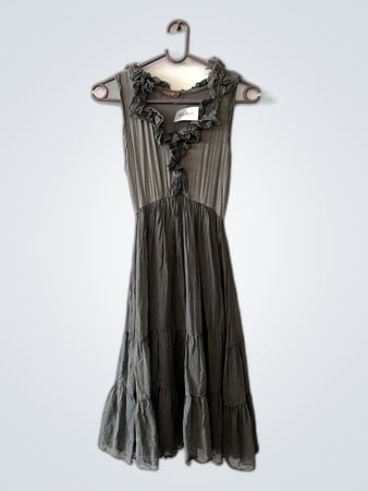 Gray Ruffled Dress