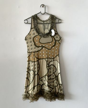 Abito mini senza maniche con stampa astratta