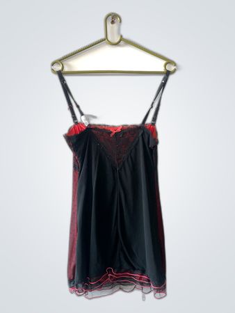 Black and Red Lace Chemise