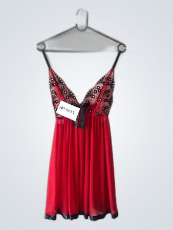 Red Lace Trim Chemise