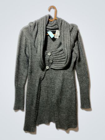 Gray Knit Sweater Dress