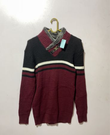Maroon and Grey Sweater