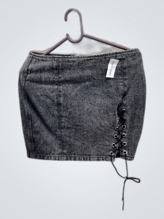 Gray Denim Skirt