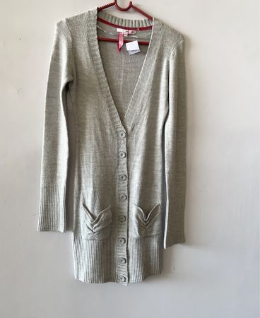 Gray Knit Cardigan