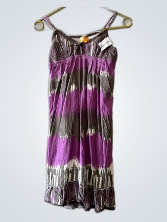 Purple and Gray Tie-Dye Dress