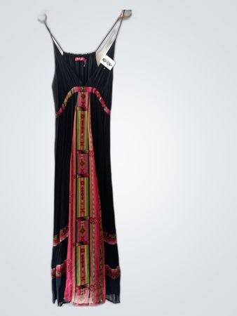 Black Maxi Dress with Colorful Accents