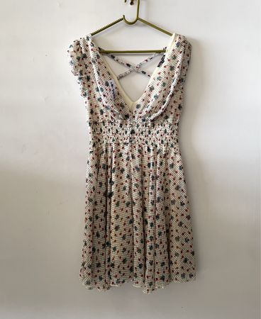 Floral Smocked V-Neck Dress