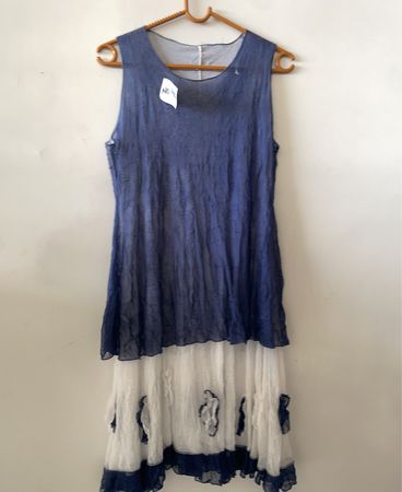 Blue and White Dress