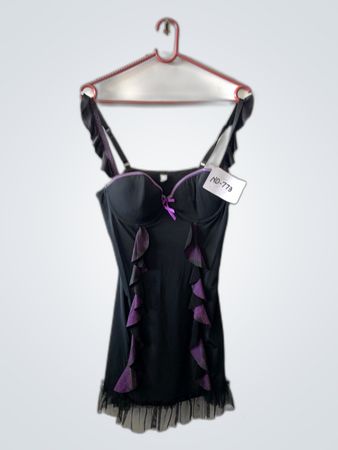 Black and Purple Lingerie Top