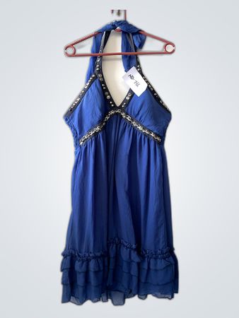 Blue Halter Neck Dress