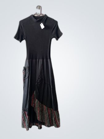 Affinites Black Knit Midi Dress