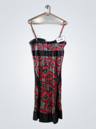 Red and Black Patterned Dress