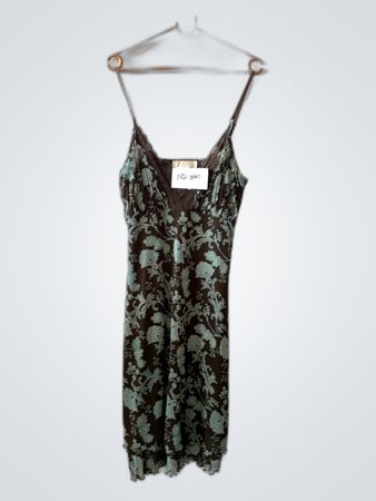 Brown and Green Floral Dress