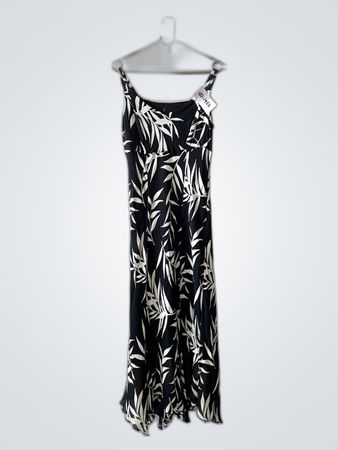 Black and White Leaf Pattern Dress