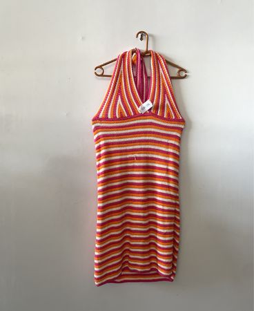Striped Halter Neck Dress