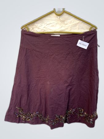 Orsay Maroon Embellished Skirt