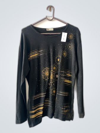 Elimet Black Floral Long Sleeve Top