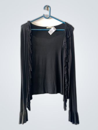 Black Ruffled Top