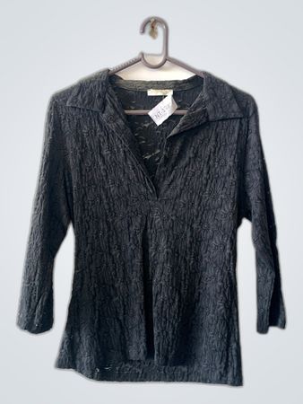 Black Blouse with V-Neck