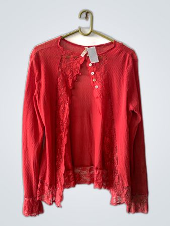 Red Lace Blouse