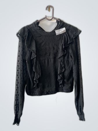 Black Ruffled Top