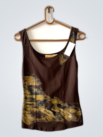 BIBA Brown Printed Tank Top