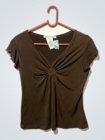 Brown Short-Sleeve Top